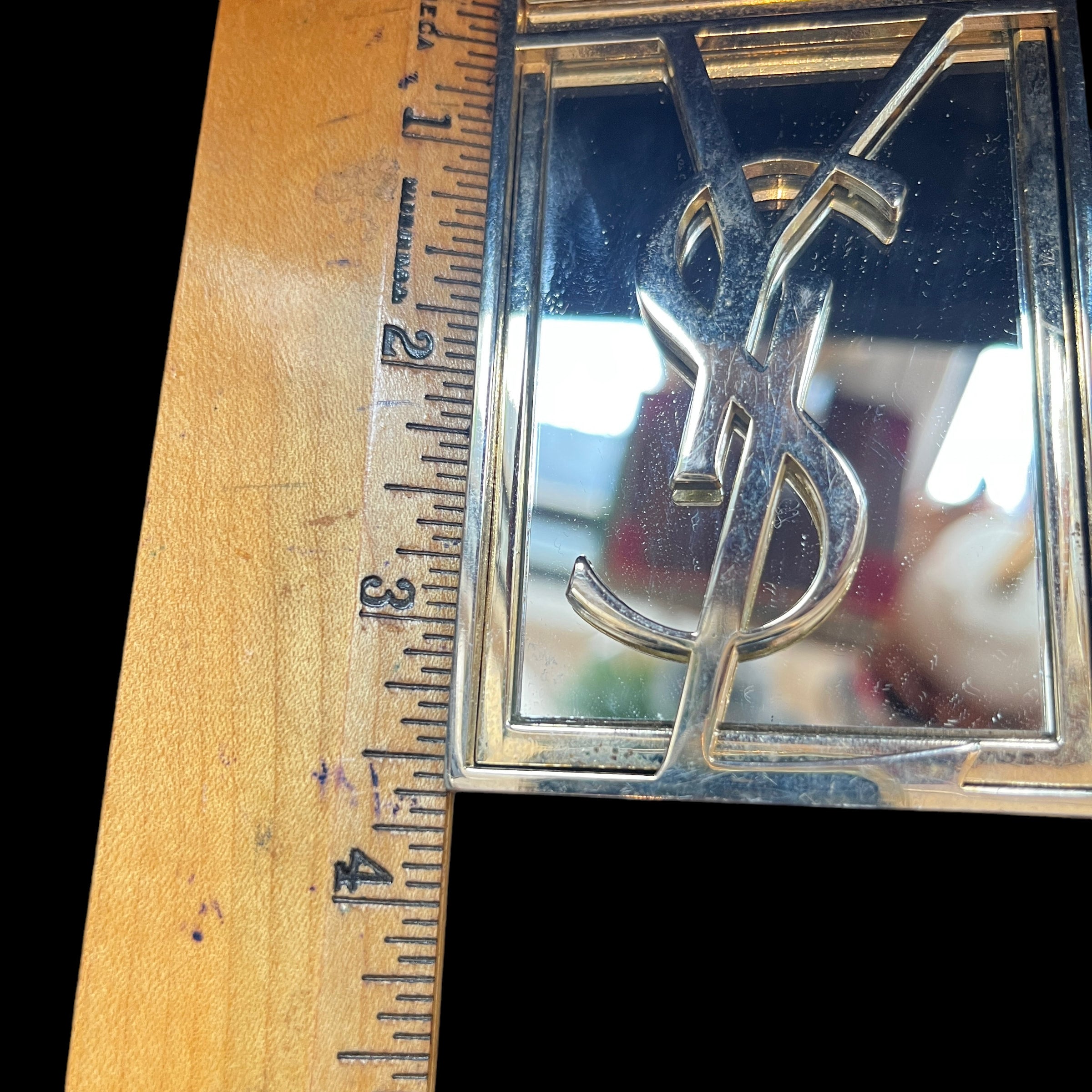 Rare Yves Saint Laurent YSL Pocket Mirror | Time's Tin Cup Vintage